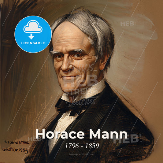 Horace Mann, 1796 - 1859, American educator - A Man In A Suit Print Template