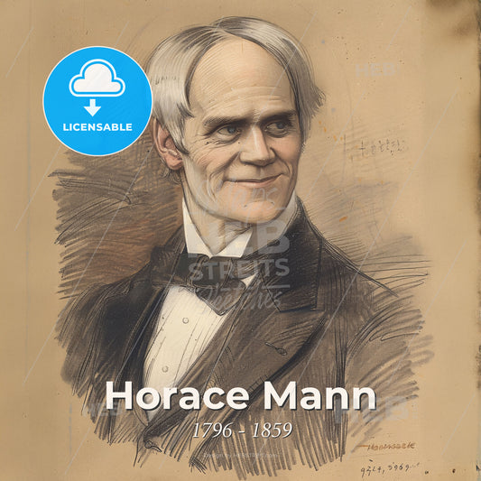 Horace Mann, 1796 - 1859, American educator - A Man In A Suit Print Template