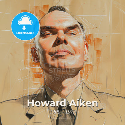 Howard Aiken, 1900 - 1973, American computer scientist - A Man In A Suit Print Template