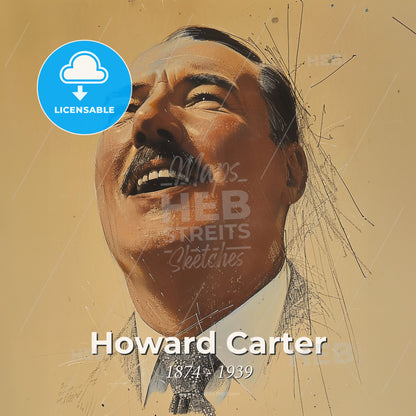Howard Carter, 1874 - 1939, British archaeologist - A Man With A Mustache Print Template