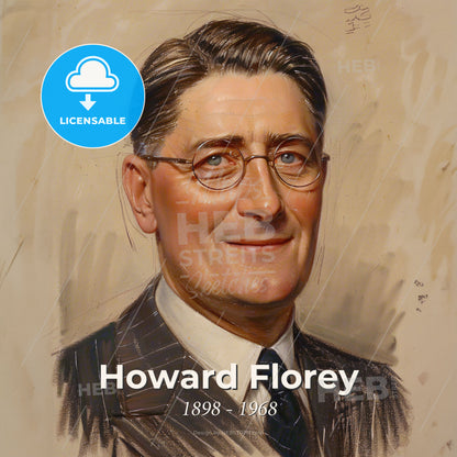 Howard Florey, 1898 - 1968, Australian pharmacologist - A Man Wearing Glasses And A Suit Print Template