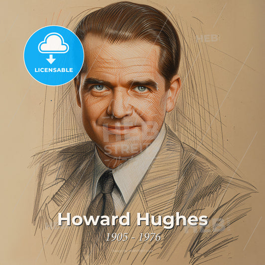 Howard Hughes, 1905 - 1976, American aviator and entrepreneur - A Man In A Suit And Tie Print Template