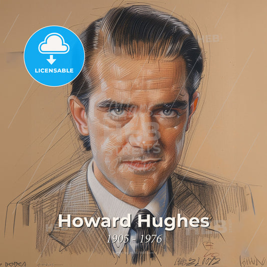 Howard Hughes, 1905 - 1976, American aviator and entrepreneur - A Man In A Suit Print Template