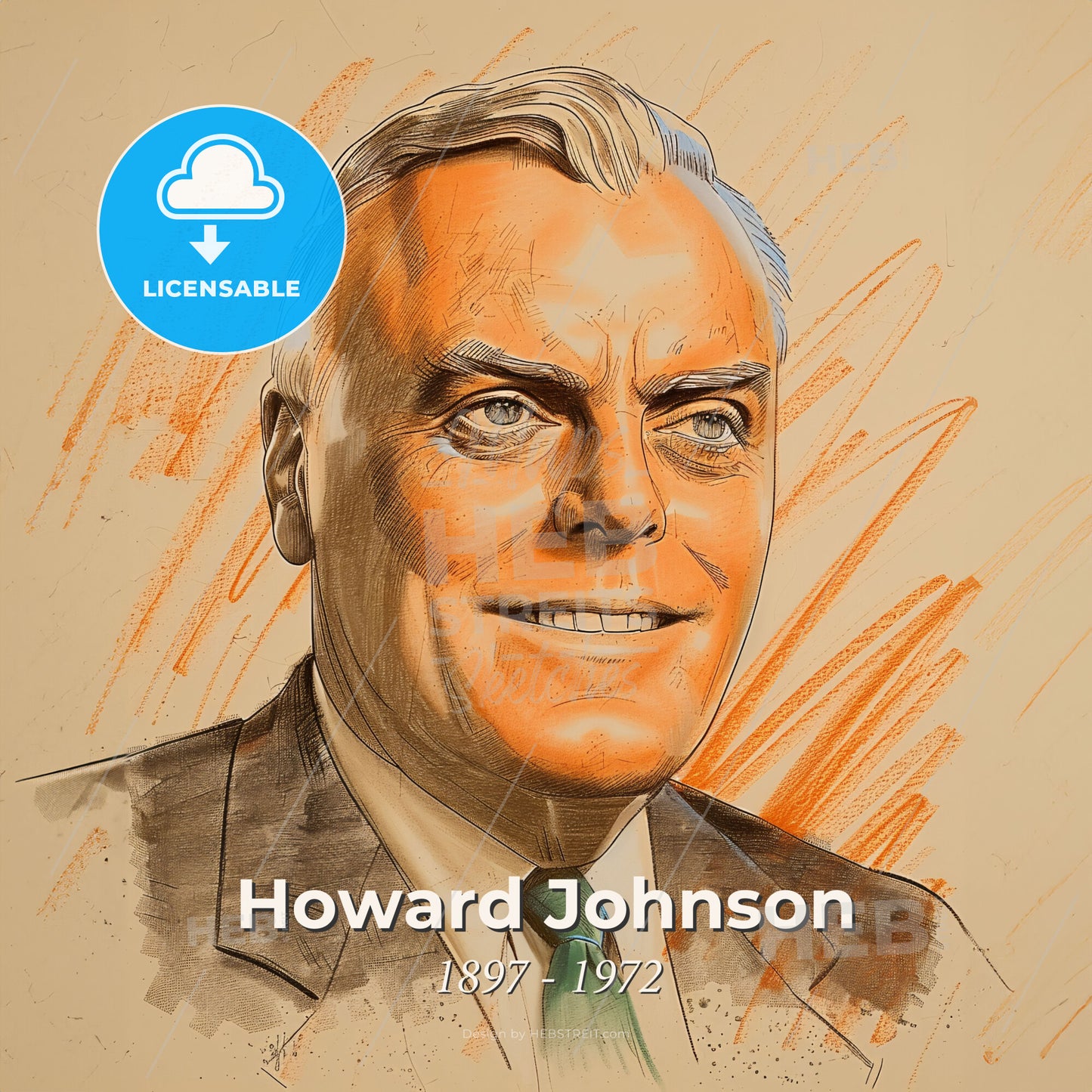 Howard Johnson, 1897 - 1972, American hotelier - A Man In A Suit And Tie Print Template