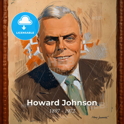 Howard Johnson, 1897 - 1972, American hotelier - A Portrait Of A Man In A Suit Print Template
