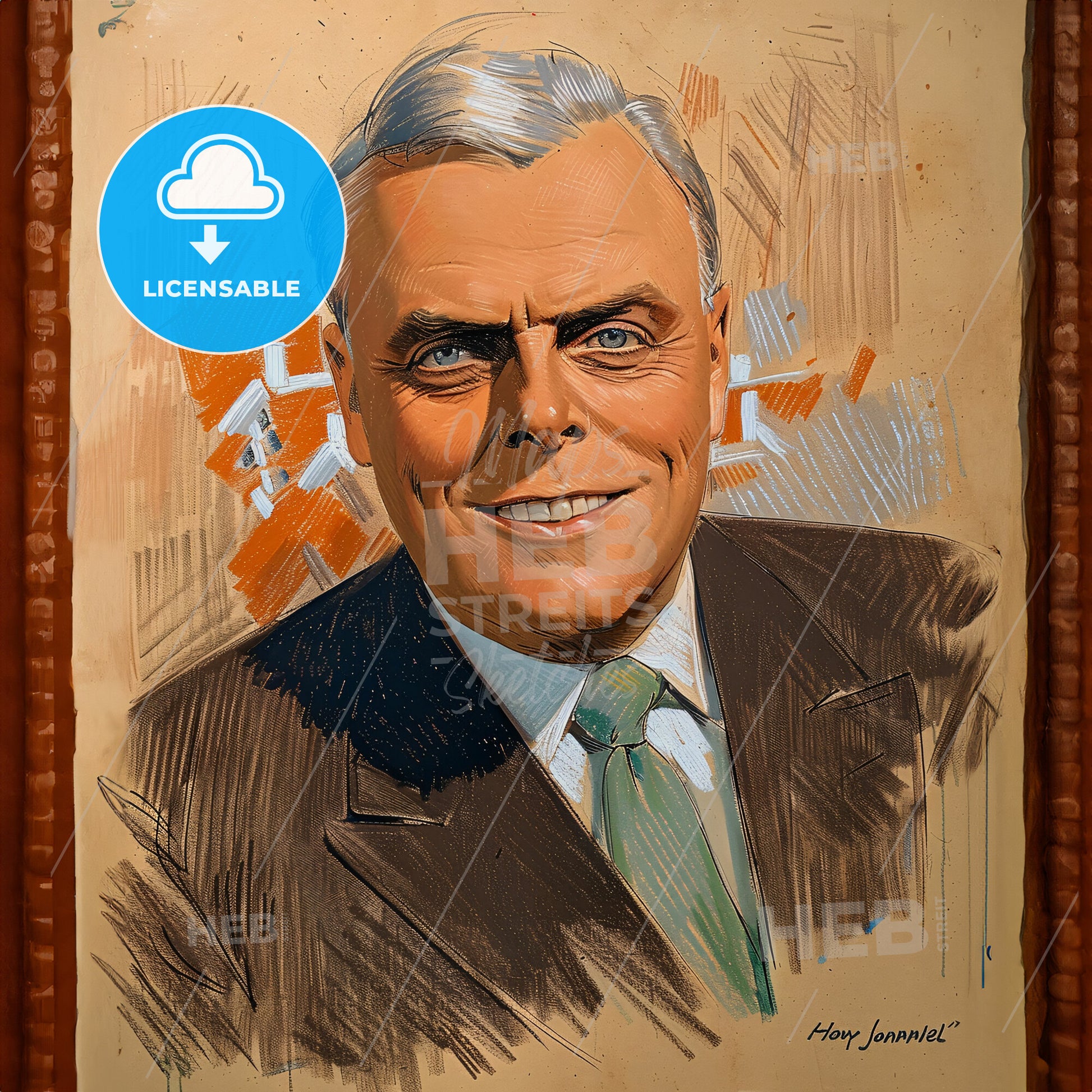 Howard Johnson, 1897 - 1972, American hotelier - A Portrait Of A Man In A Suit