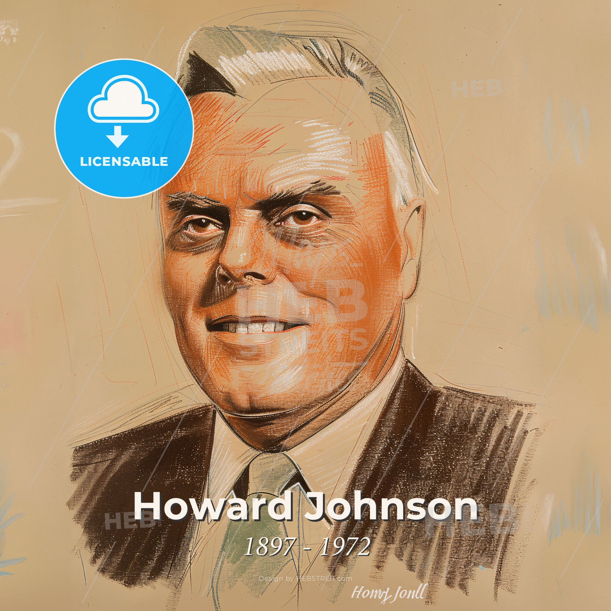 Howard Johnson, 1897 - 1972, American hotelier - A Man In A Suit And Tie Print Template