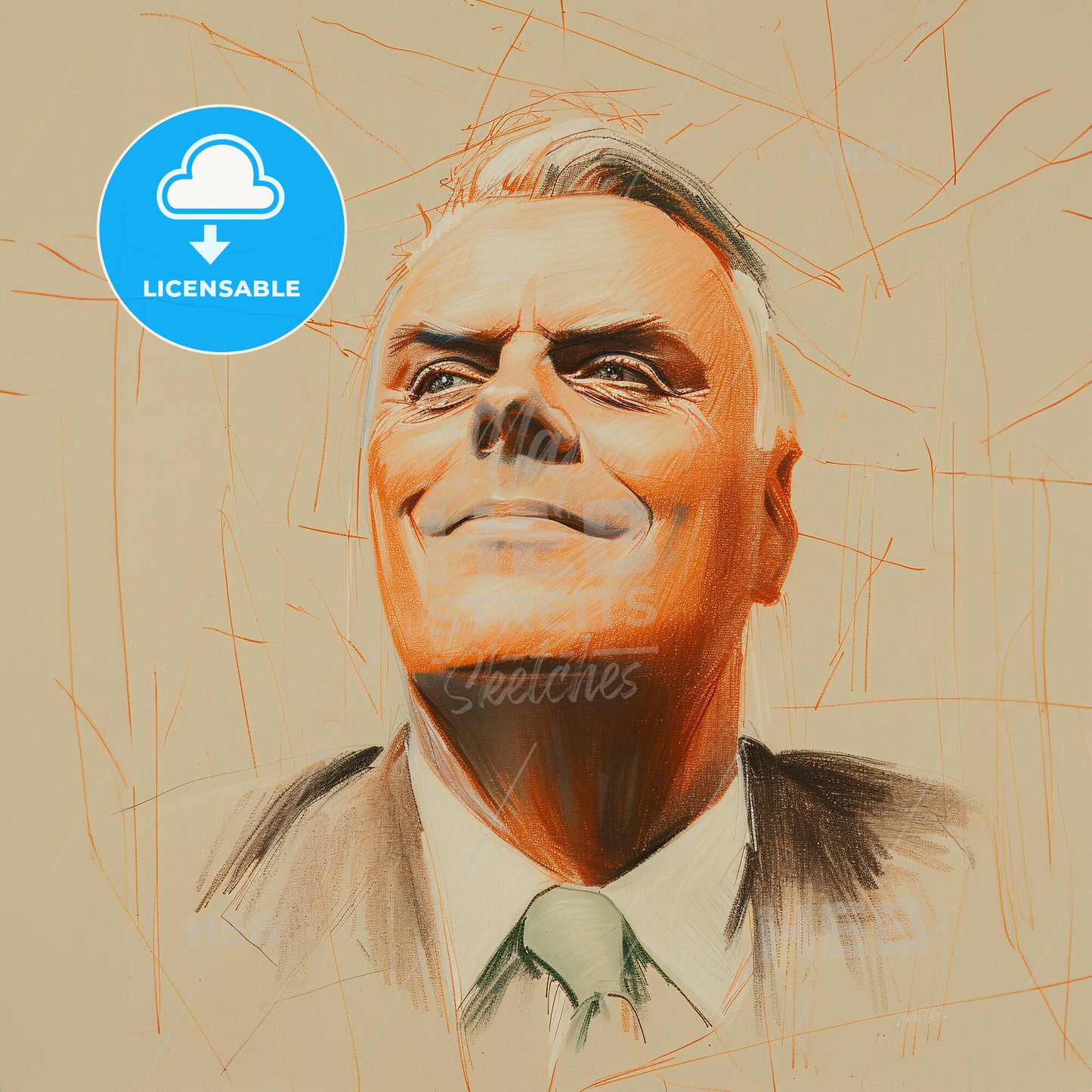 Howard Johnson, 1897 - 1972, American hotelier - A Drawing Of A Man