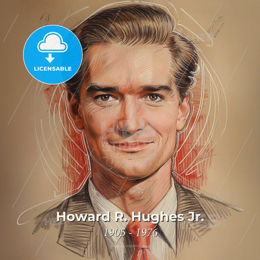 Howard R. Hughes Jr., 1905 - 1976, American business magnate - A Man With A Tie Print Template