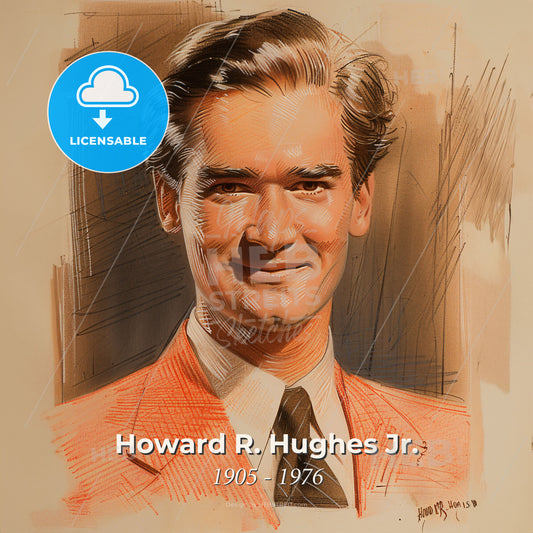 Howard R. Hughes Jr., 1905 - 1976, American business magnate - A Man In A Suit Print Template