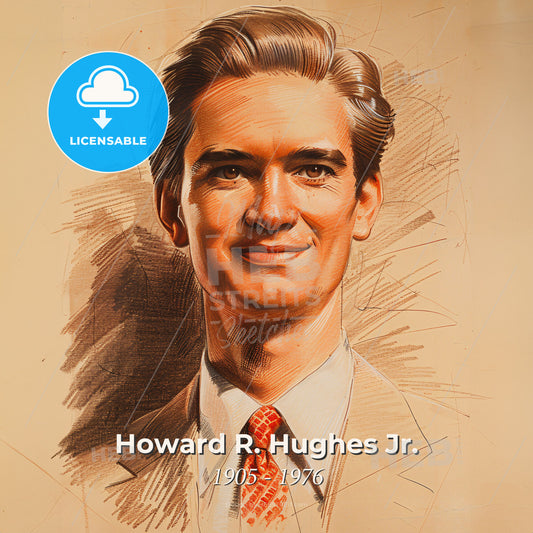 Howard R. Hughes Jr., 1905 - 1976, American business magnate - A Man In A Suit And Tie Print Template
