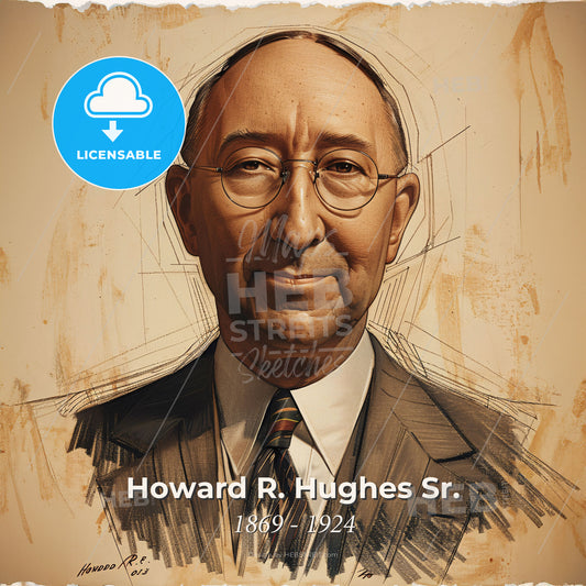 Howard R. Hughes Sr., 1869 - 1924, American industrialist - A Man Wearing Glasses And A Suit Print Template