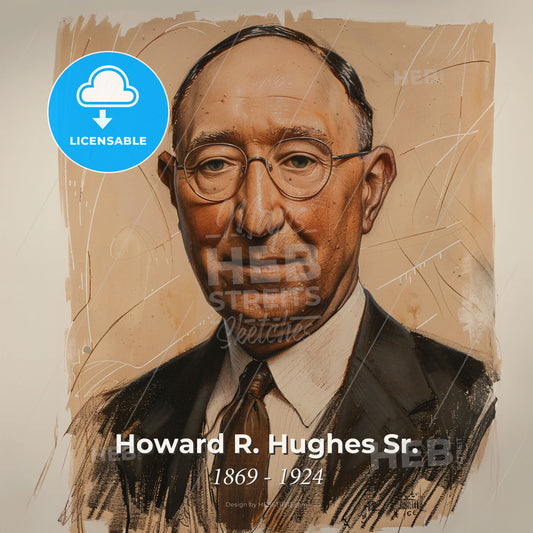 Howard R. Hughes Sr., 1869 - 1924, American industrialist - A Man Wearing Glasses And A Suit Print Template