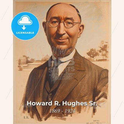 Howard R. Hughes Sr., 1869 - 1924, American industrialist - A Man Wearing Glasses And A Suit Print Template