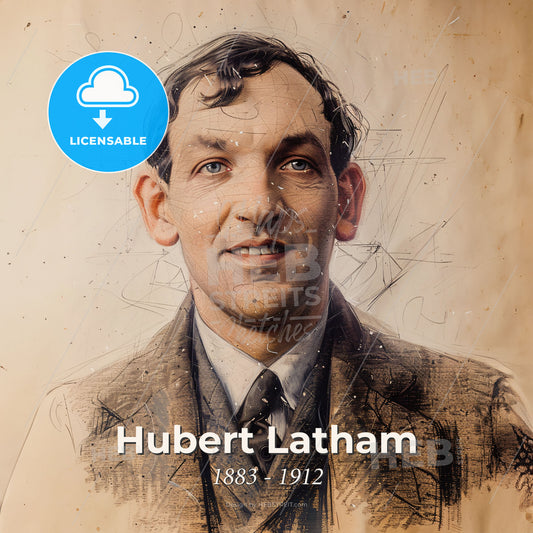 Hubert Latham, 1883 - 1912, French aviator - A Man In A Suit Print Template