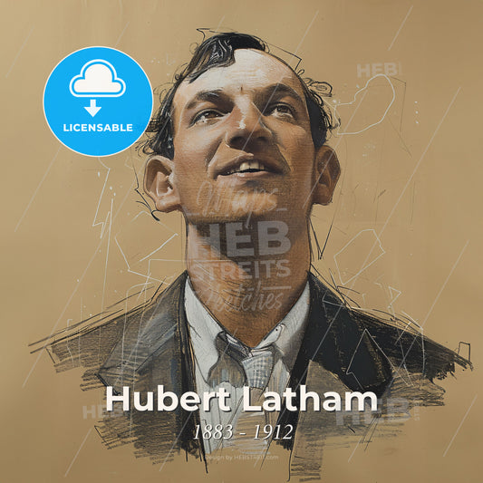 Hubert Latham, 1883 - 1912, French aviator - A Drawing Of A Man Print Template