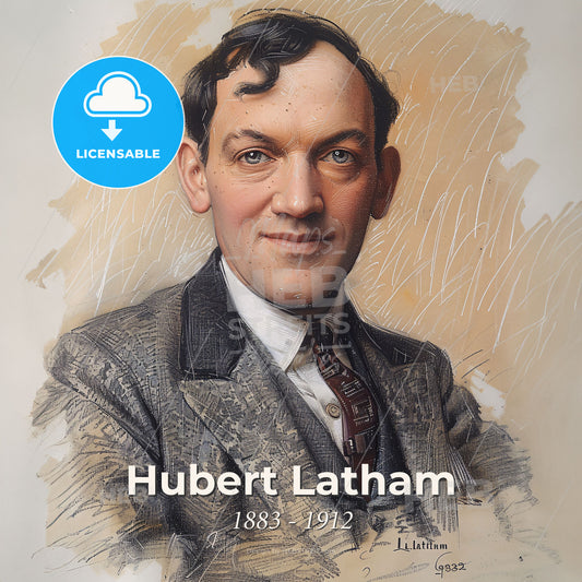 Hubert Latham, 1883 - 1912, French aviator - A Portrait Of A Man Print Template