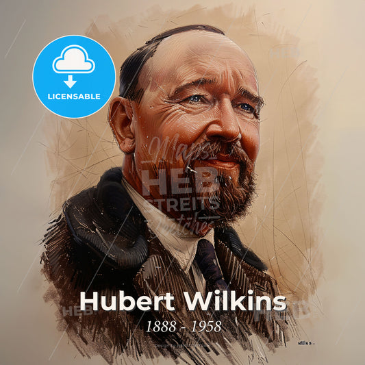 Hubert Wilkins, 1888 - 1958, Australian explorer - A Man With A Beard Print Template