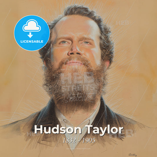 Hudson Taylor, 1832 - 1905, British missionary - A Man With A Beard Print Template