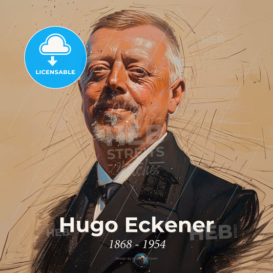 Hugo Eckener, 1868 - 1954, German airship commander and navigator - A Man In A Suit Print Template