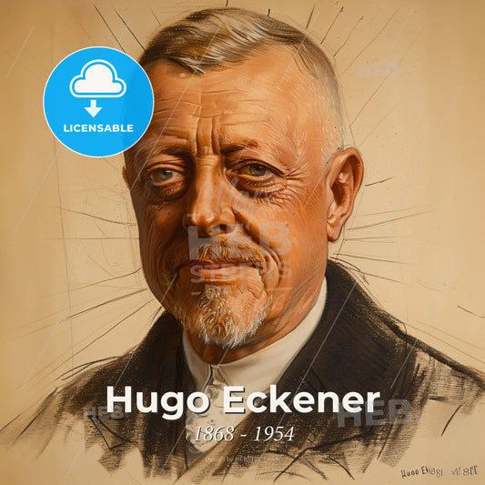 Hugo Eckener, 1868 - 1954, German airship commander and navigator - A Portrait Of A Man Print Template