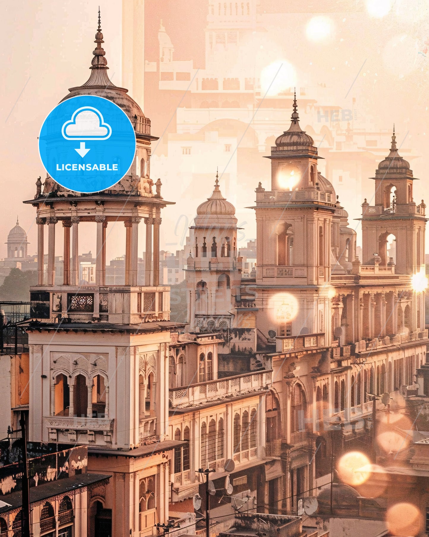 Hyderabad, Pakistan: A Captivating Skylinescape - A building with towers and a city in the background