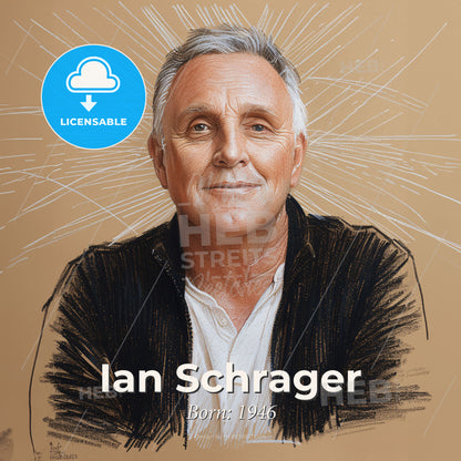 Ian Schrager, Born: 1946, American hotelier - A Man With White Hair And A Black Jacket Print Template