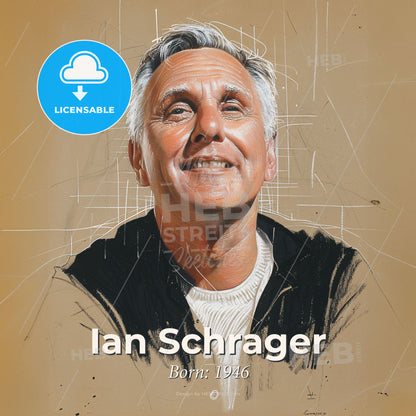 Ian Schrager, Born: 1946, American hotelier - A Man Smiling With White Hair Print Template