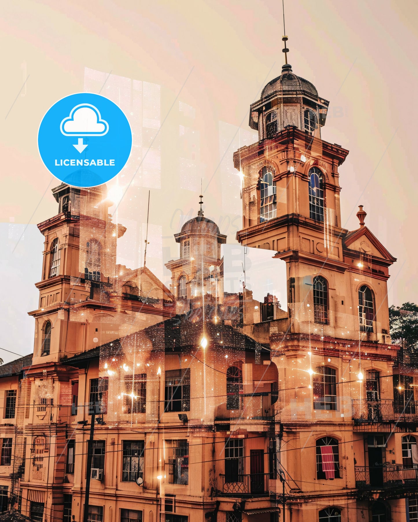 Ibadan: Skyline Composite Art with Local Flare - A building with a tower