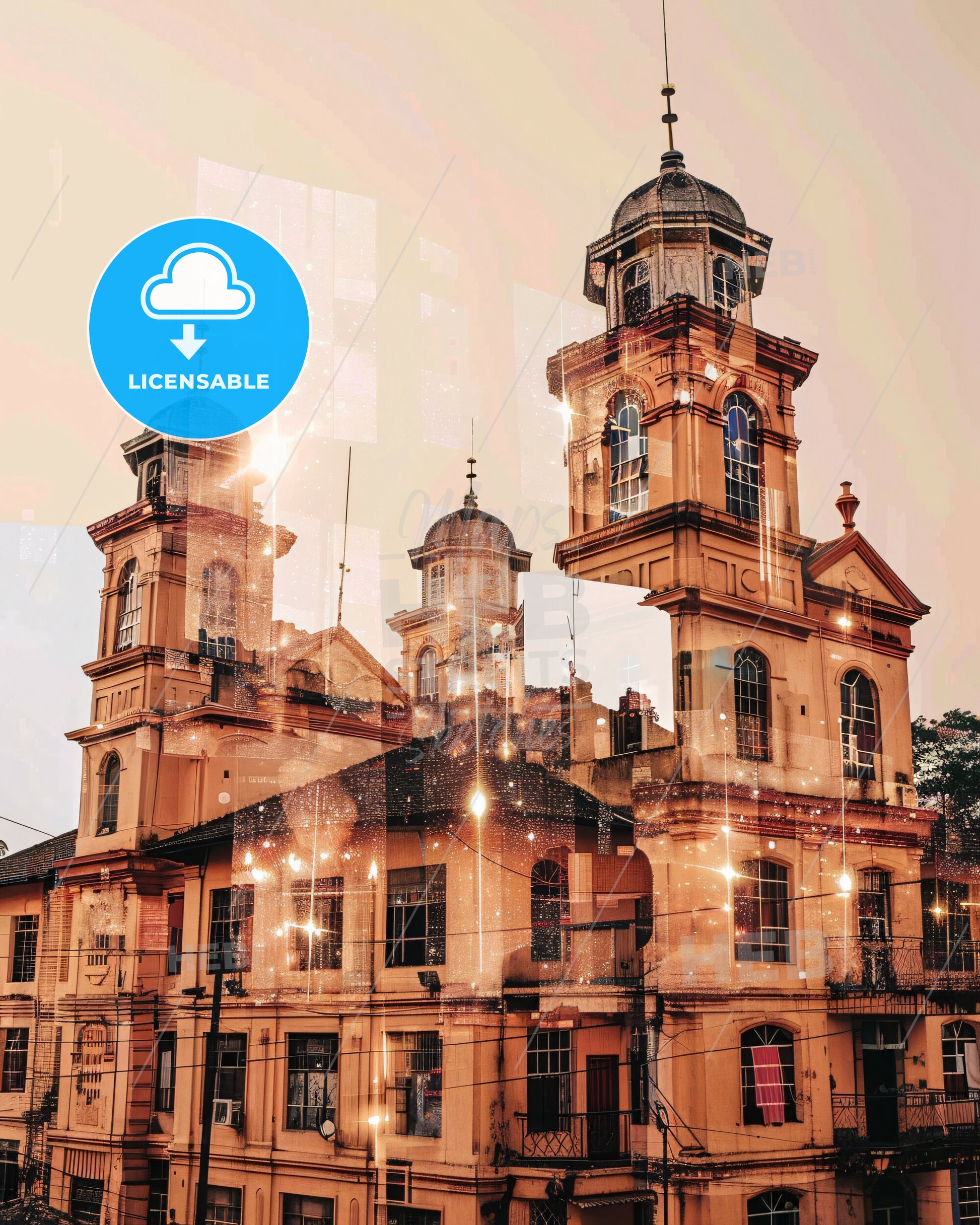 Ibadan: Skyline Composite Art with Local Flare - A building with a tower