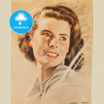 Ingrid Bergman, 1915 - 1982, Swedish actress - A Woman With Brown Hair