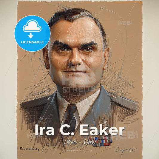Ira C. Eaker, 1896 - 1987, American General - A Portrait Of A Man In A Military Uniform Print Template