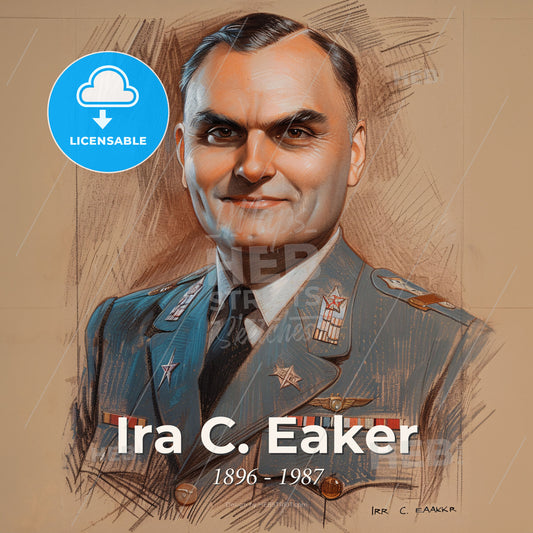 Ira C. Eaker, 1896 - 1987, American General - A Man In A Military Uniform Print Template