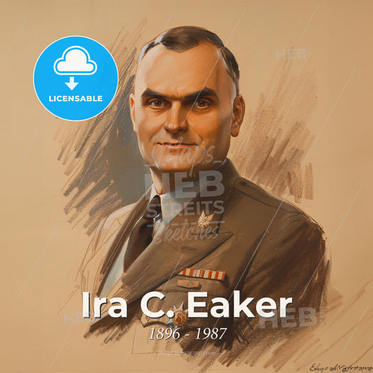 Ira C. Eaker, 1896 - 1987, American General - A Man In A Military Uniform Print Template