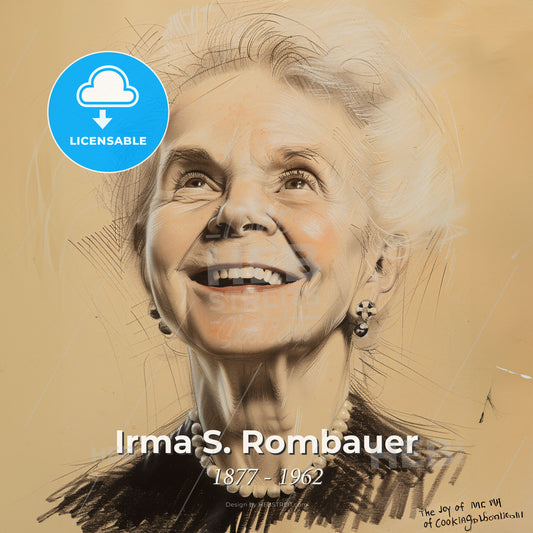 Irma S. Rombauer, 1877 - 1962, American cookbook author - A Drawing Of A Woman Smiling Print Template