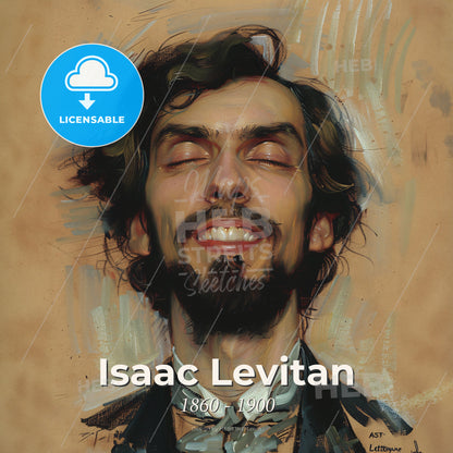 Isaac Levitan, 1860 - 1900, Russian landscape painter - A Painting Of A Man With His Eyes Closed Print Template
