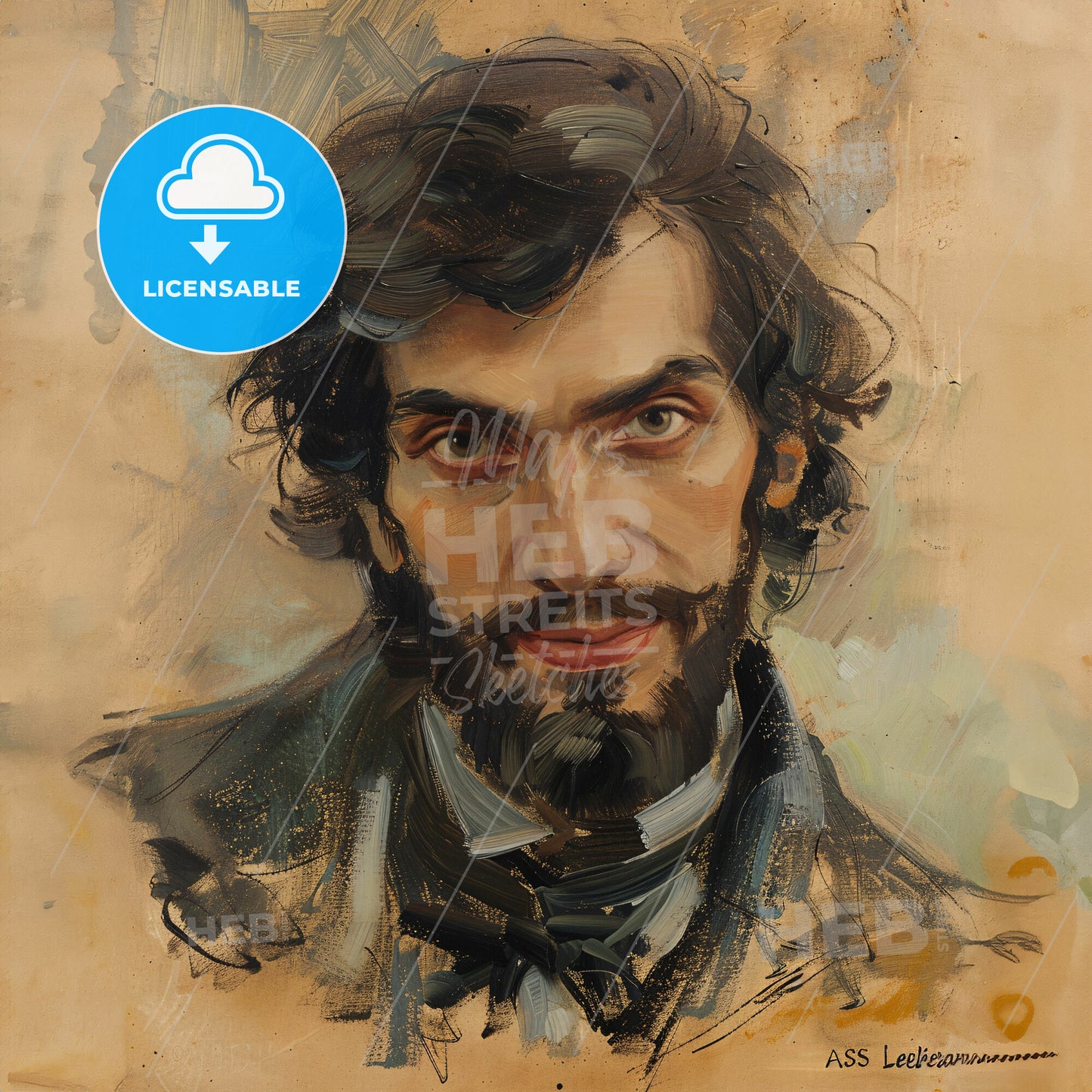 Isaac Levitan, 1860 - 1900, Russian landscape painter - A Painting Of A Man