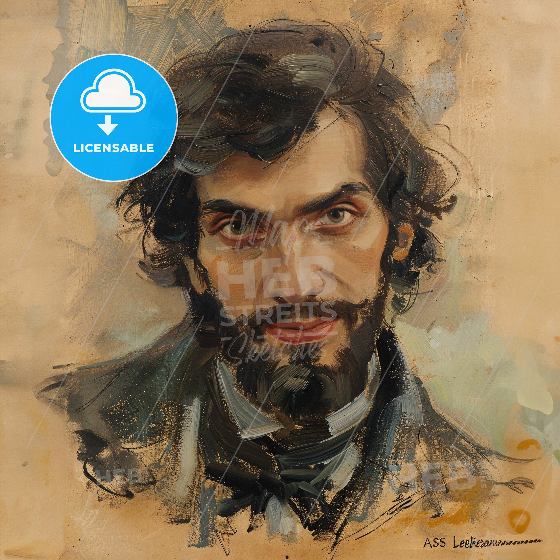 Isaac Levitan, 1860 - 1900, Russian landscape painter - A Painting Of A Man