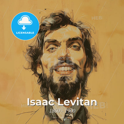 Isaac Levitan, 1860 - 1900, Russian landscape painter - A Painting Of A Man With A Beard Print Template