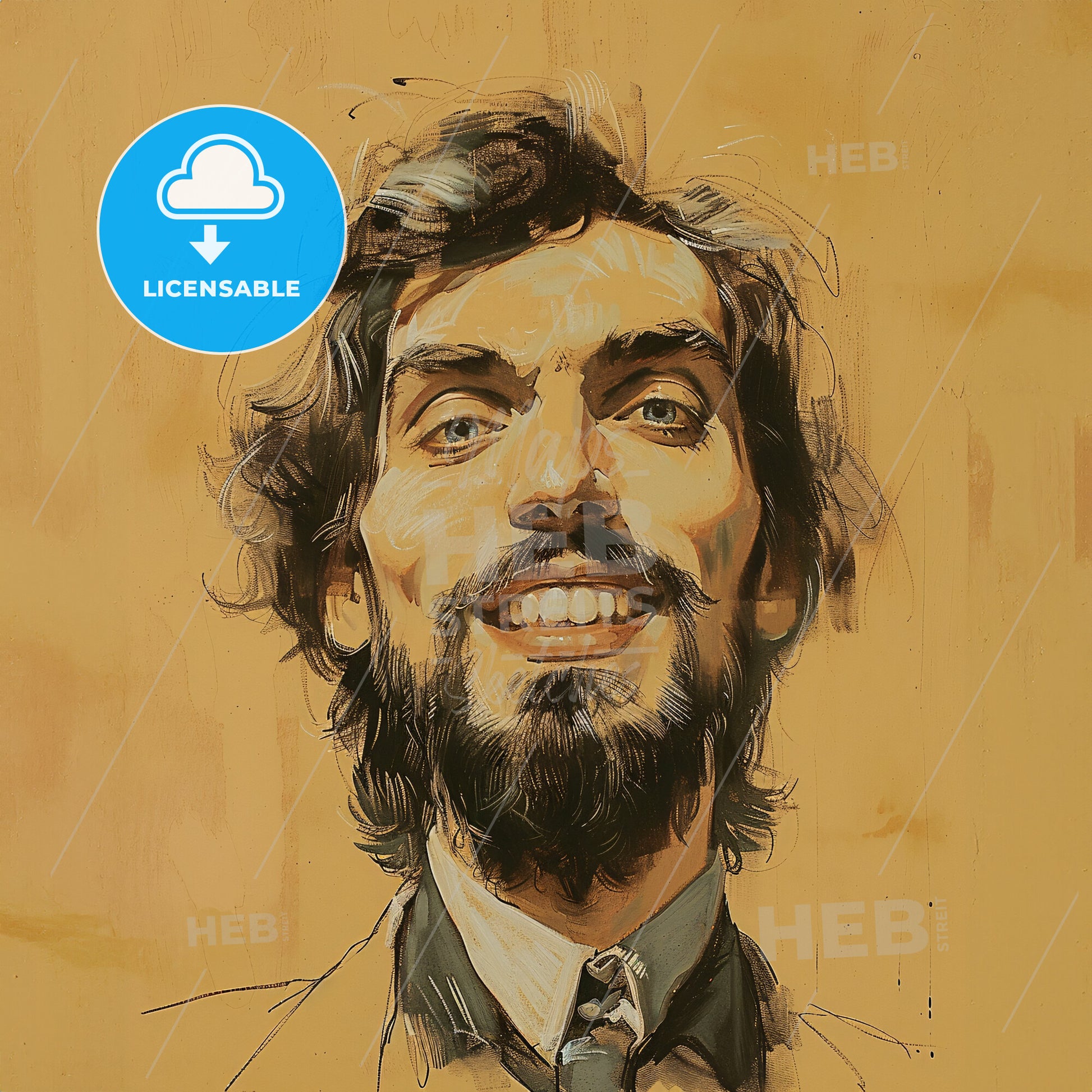 Isaac Levitan, 1860 - 1900, Russian landscape painter - A Painting Of A Man With A Beard