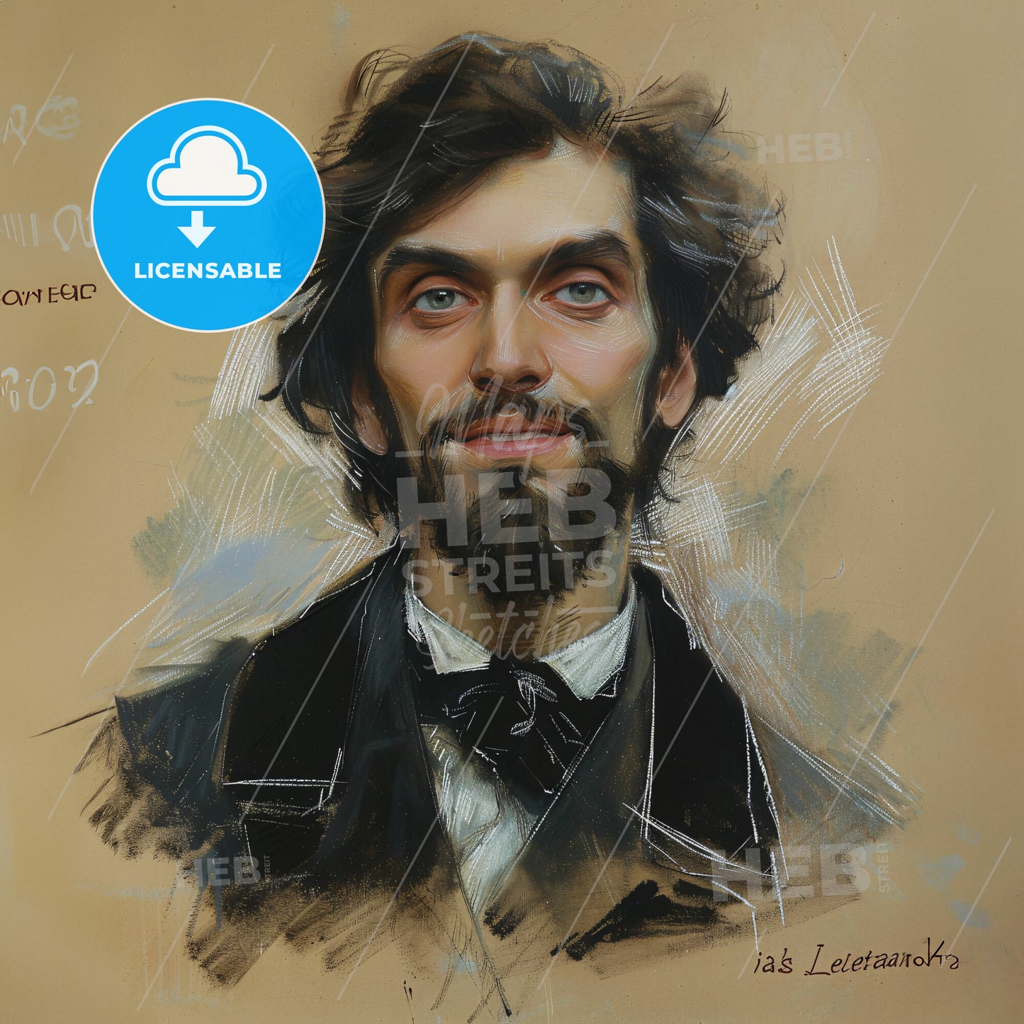 Isaac Levitan, 1860 - 1900, Russian landscape painter - A Painting Of A Man