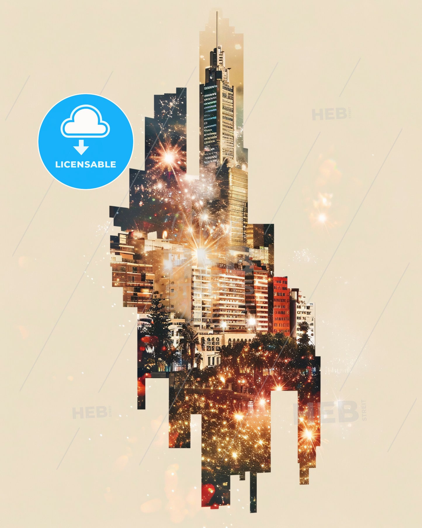 Tenerife Cityscape Lights and Landmarks Poster - A cityscape with lights