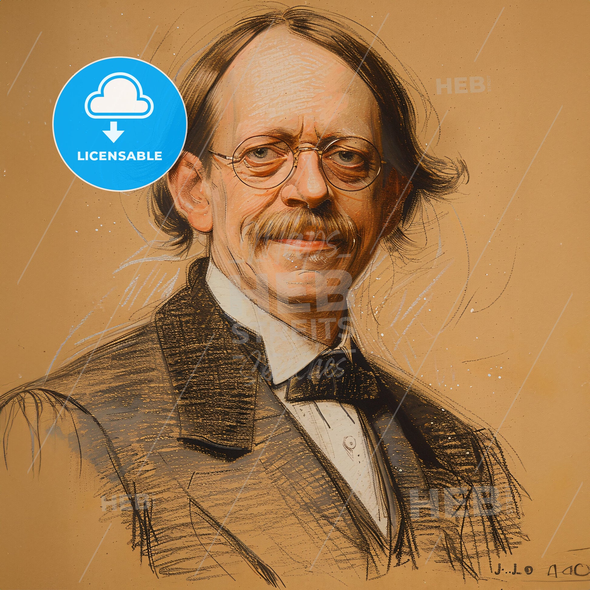 J.J. Thomson, 1856 - 1940, British physicist - A Drawing Of A Man