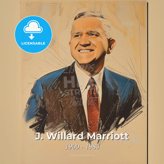 J. Willard Marriott, 1900 - 1985, American hotelier - A Portrait Of A Man Print Template