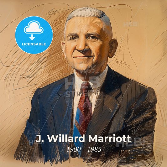 J. Willard Marriott, 1900 - 1985, American hotelier - A Man In A Suit Print Template