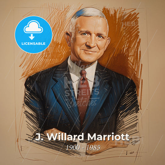 J. Willard Marriott, 1900 - 1985, American hotelier - A Man In A Suit And Tie Print Template