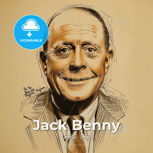 Jack Benny, 1894 - 1974, American comedian and radio/TV host - A Man In A Suit And Tie Print Template