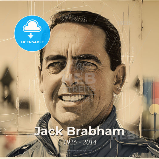 Jack Brabham, 1926 - 2014, Australian racing driver - A Man Smiling For The Camera Print Template