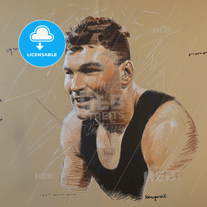 Jack "Nonpareil" Dempsey, 1862 - 1895, Irish-American middleweight boxer - A Man In A Tank Top