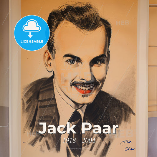 Jack Paar, 1918 - 2004, American TV show host - A Portrait Of A Man Print Template